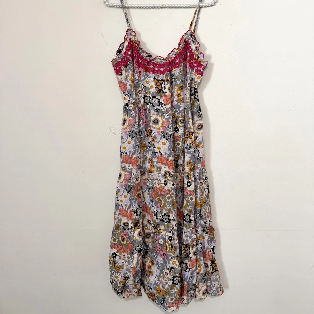 Natural Life Avery Boho Floral Midi Dress SIZE SMALL - Picture 2 of 7